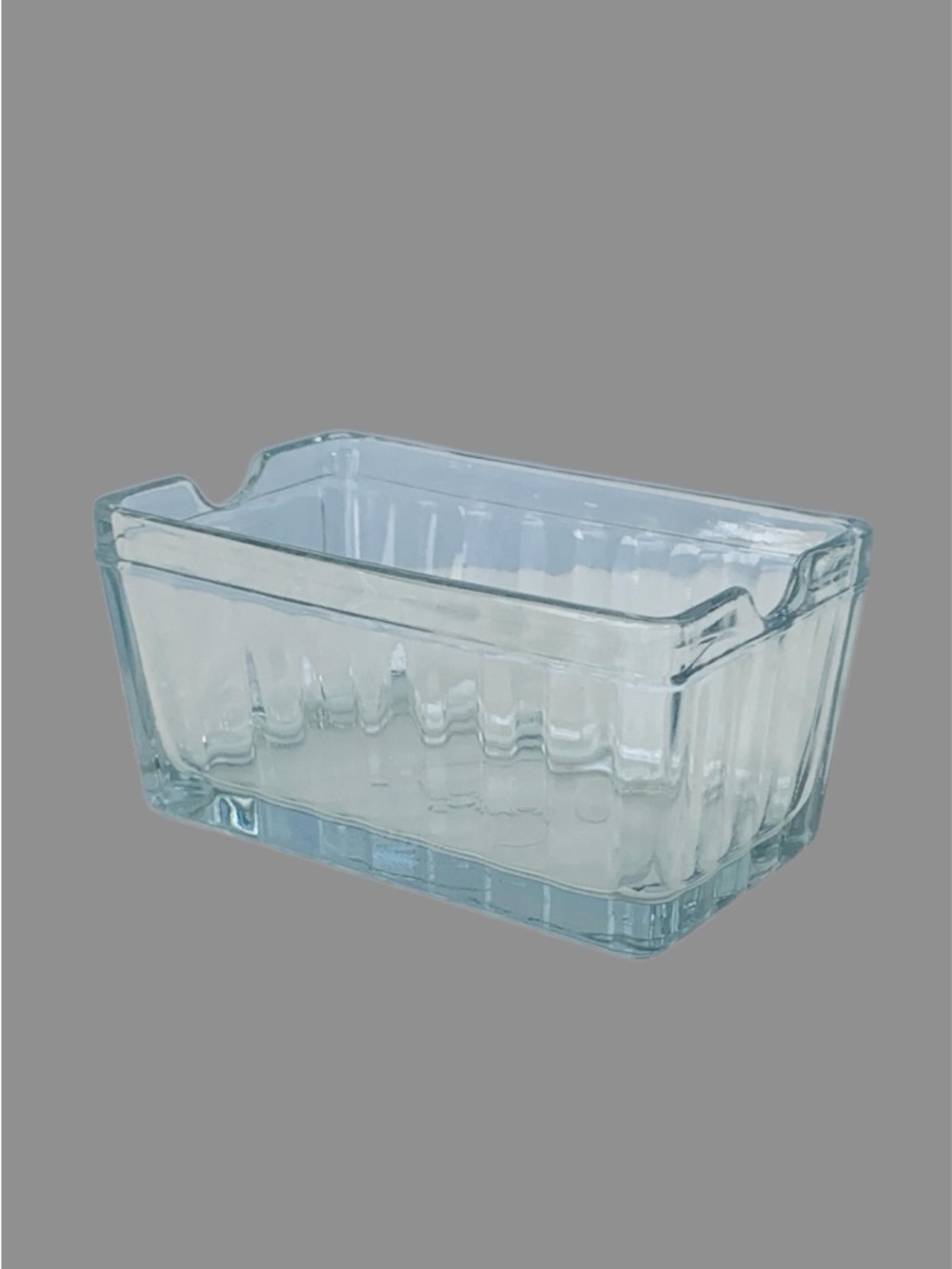 ANCHOR HOCKING 90s PACKET Holder, Clear Embossed Glass Sugar Restaurantware EUC